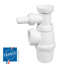 Siphon d'évier Wirquin réglable avec prise machine à laver
