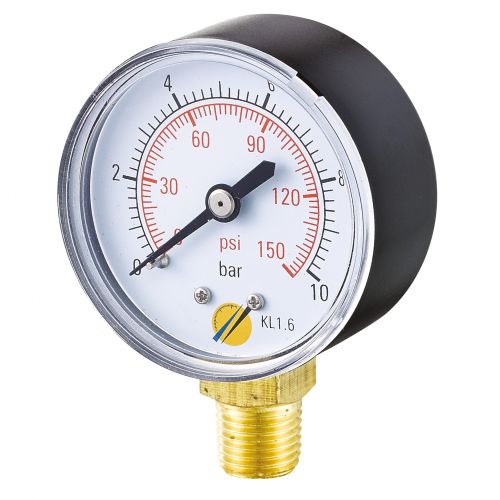 Manomètre sec boîtier ABS Ø50 raccord vertical 1/4"G