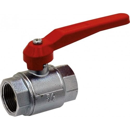 Vanne À Sphère Laiton Femelle x Femelle - Passage Intégral - Série Industrie - Poignée Aluminium Rouge