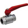 Vanne À Sphère Laiton Femelle x Femelle - Passage Intégral - Série Industrie - Poignée Aluminium Rouge
