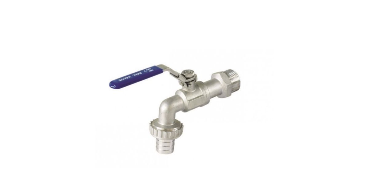 Rubinetto Da Giardino In Acciaio Inox, Sfera E Corpo Inox, Maniglia Rossa - Cadenassabile PN16