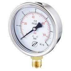 Manometre Boitier Inox Sec - Ø100 - Vertical