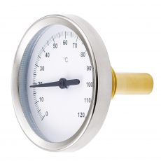 Thermometre Bimetallique Ø63 - Axial Doigt De Gant Lg 45mm