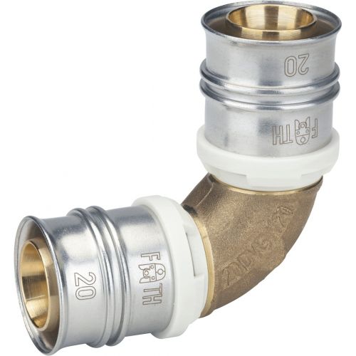 Raccord courbe 90° multicouche à sertir - Ø 16 à Ø 32 - Pour système multicouche - Raccord Alpex-Duo XS sans plomb