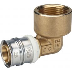 Coude femelle 90° multicouche à sertir - Ø 16 à Ø 32 - Pour système multicouche - Raccord Alpex-Duo XS sans plomb