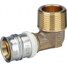 Coude mâle 90° multicouche à sertir - Ø 16 à Ø 32 - Pour système multicouche - Raccord Alpex-Duo XS sans plomb