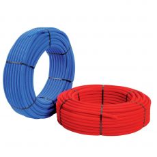 Tube PER pré-gainé simple en couronne - Couleur Rouge