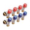 Collecteur sanitaire MF 3/4'' - robinetterie intégrée déportée - 2 à 5 sorties 1/2'' - Couleur Rouge