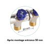 Collecteur sanitaire MF 3/4'' - robinetterie intégrée déportée - 2 à 5 sorties 1/2'' - Couleur Rouge