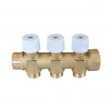 Collecteur sanitaire MF 3/4'' - robinet blanc intégré - 2 à 5 sorties 1/2''