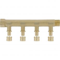 Collecteur laiton MF 3/4'' - raccord intégrés à glissement SERTI gliss - 2 à 6 sorties - Pour PER Ø 10 x 12