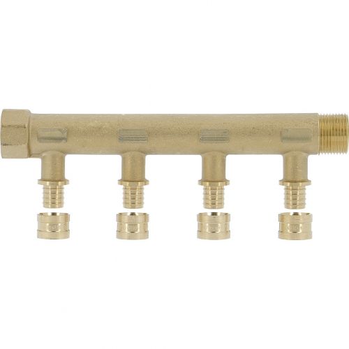 Collecteur laiton MF 3/4'' - raccord intégrés à glissement SERTI gliss - 2 à 6 sorties - Pour PER Ø 10 x 12