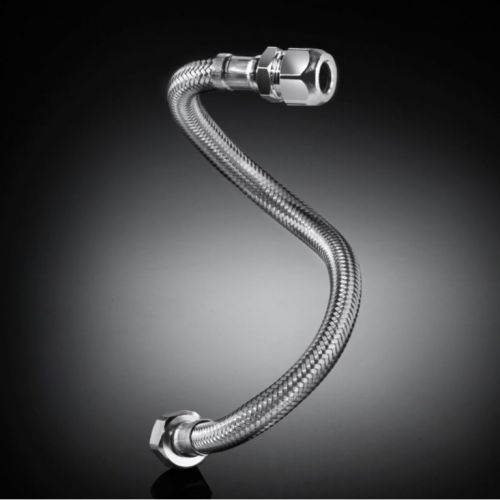 Flexible Sanitaire Inox Tress&eacute; - &Eacute;crou Bicone Femelle 1/2"-12 - Longueur 30 cm - DN 8 - Tucai