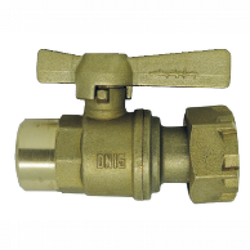 Robinet Avant Compteur Droit Femelle 3/4" - Sortie Ecrou Prisonnier 3/4"