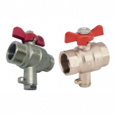 Vanne à Sphère Laiton pour Sonde Compteur d'énergie thermique - Mâle-Femelle