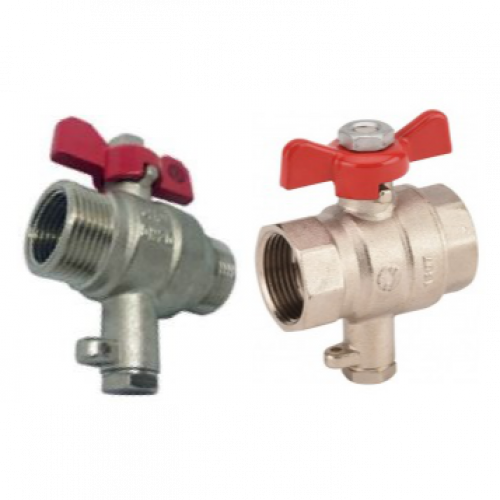 Vanne &agrave; Sph&egrave;re Laiton pour Sonde Compteur d'&eacute;nergie thermique - Femelle-Femelle