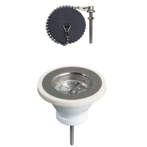 Bonde &agrave; bouchon Wirquin pour &eacute;vier 1 bac &Oslash;60 mm (gr&egrave;s ou synth&egrave;se) sans trop-plein