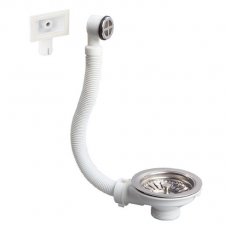 Bonde à panier Wirquin pour évier 1 bac Ø90 mm (grès, synthèse, inox) avec trop-plein